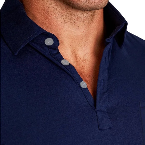 State & Liberty Men's White Polo Shirt with Navy Accents - Picture 5 of 6